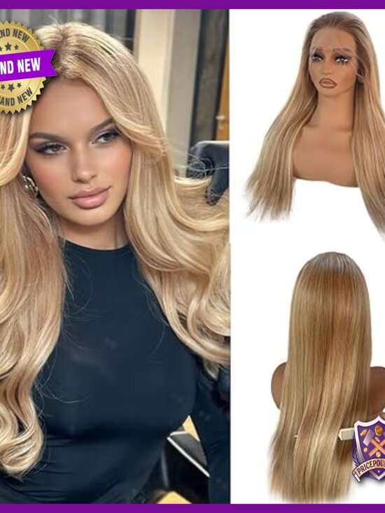 28 Inch Human Hair Lace Front Wig Glueless Adjustable Daily Wear main image 5